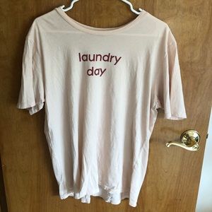 Never worn peachy/cream tee